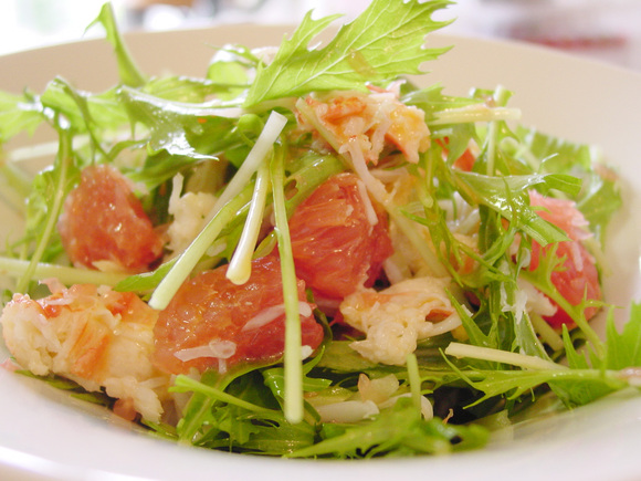 カニサラダ かにと水菜の和え物～グレープフルーツ風味～｜キリンレシピノート
