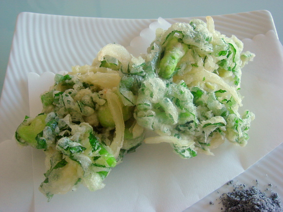 そら豆と明日葉のかき揚げ