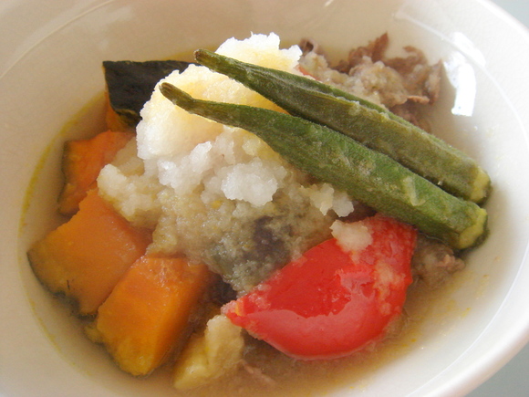 牛肉と夏野菜のおろし煮