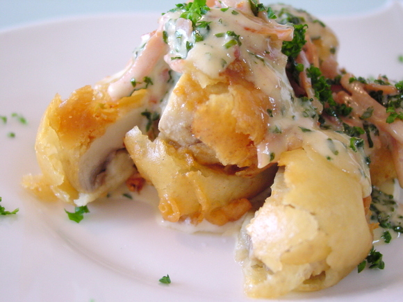 マッシュルームフライ~生ハムのソース~