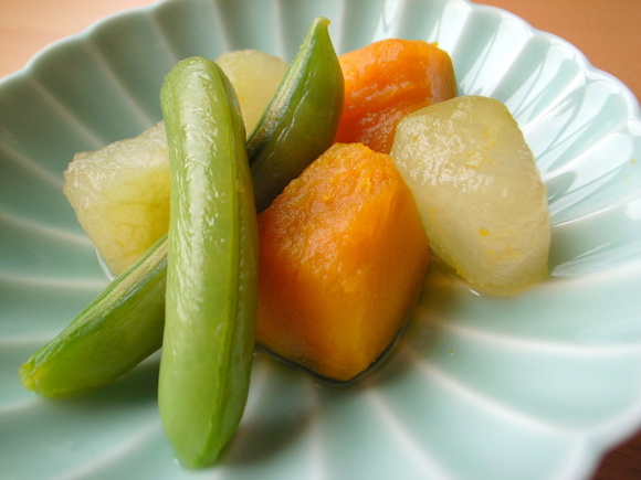 南瓜(かぼちゃ)と冬瓜(とうがん)の煮浸し