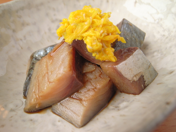 しめさばの辛子しょうゆ