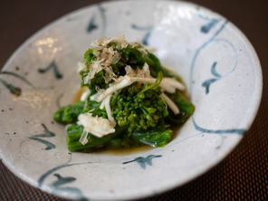 菜の花とやまいものおかか和え