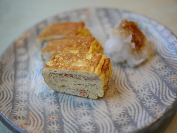 えのき茸と鮭フレークの厚焼き玉子