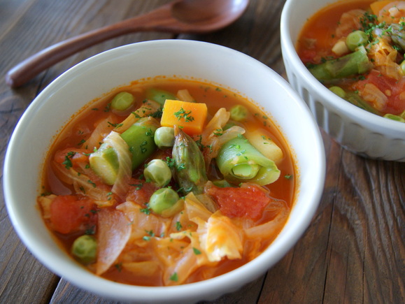 春キャベツ&春野菜のミネストローネ