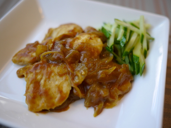 鶏ささみのカレー炒め