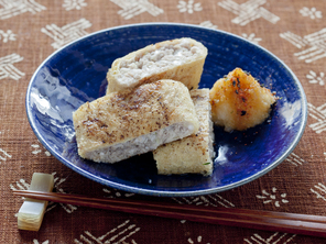 油揚げの肉詰め焼き