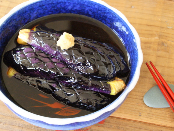 Fried eggplant seasoned with blended soy sauce