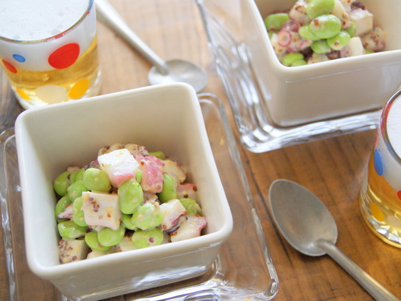 たこと枝豆の粒マスタードあえ